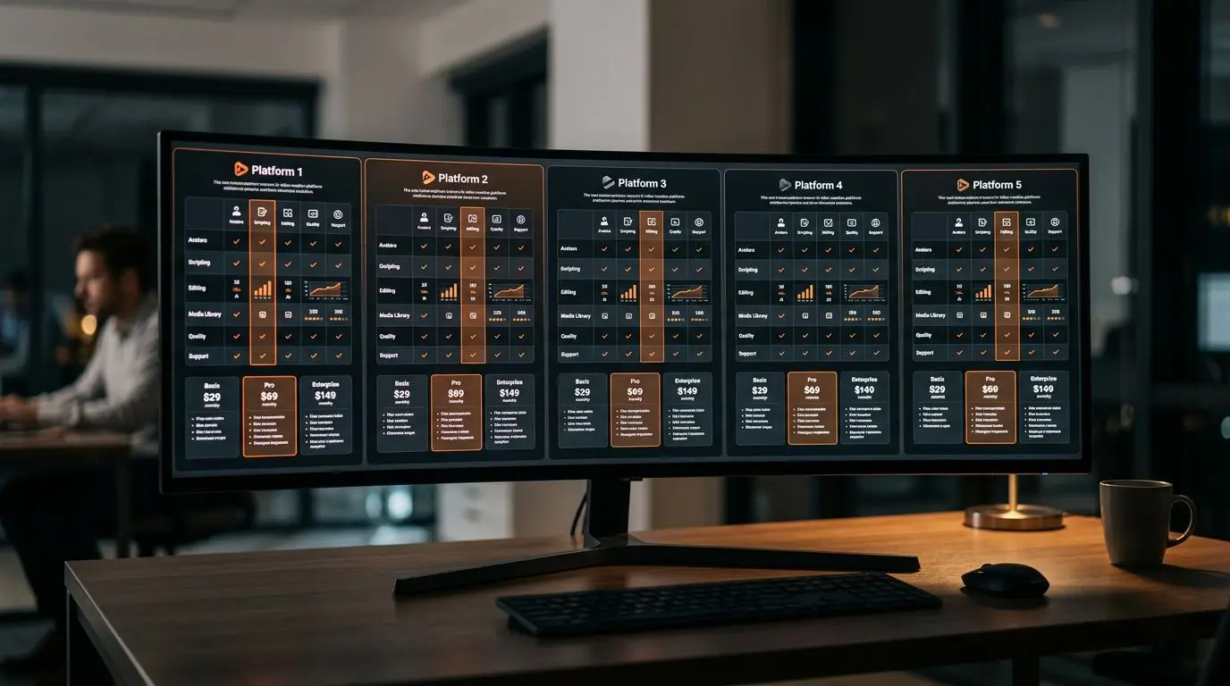 AI Video Oluşturma Araçları Karşılaştırma 2026: Vizuera vs Canva vs InVideo vs Pictory vs Lumen5